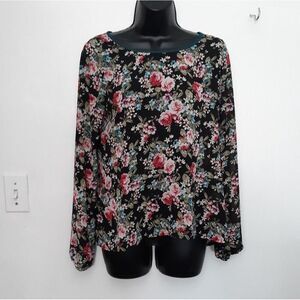 Eyelash Couture long sleeve sheer blouse